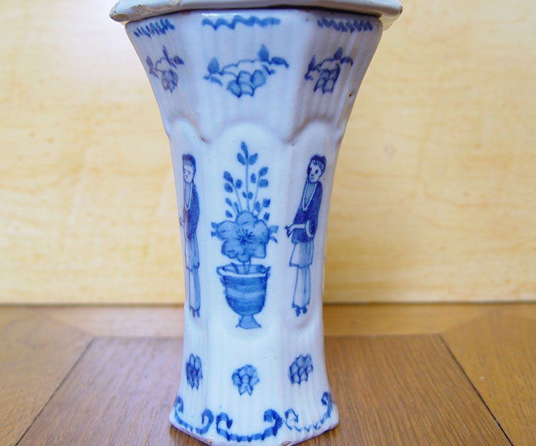 Rare Dutch Delft Cov Beaker Vase Chineses 18th C Kangxi  